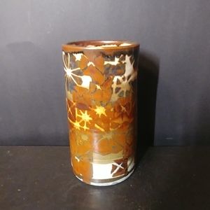 Apple Lane Ceramic Floral Brown Glazed Vase